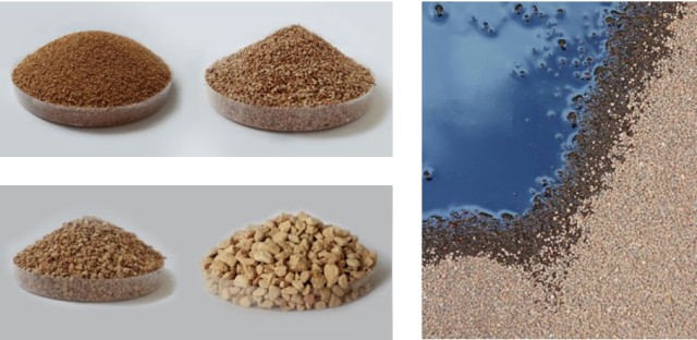 Diatomite of physical osmotic adsorption for food Refrigeration,cat litter, dustrial waste gas adsorption,  used as carriers for granular pesticides.
