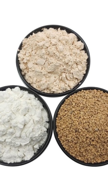 Diatomite of physical osmotic adsorption for food Refrigeration,cat litter, dustrial waste gas adsorption,  used as carriers for granular pesticides.