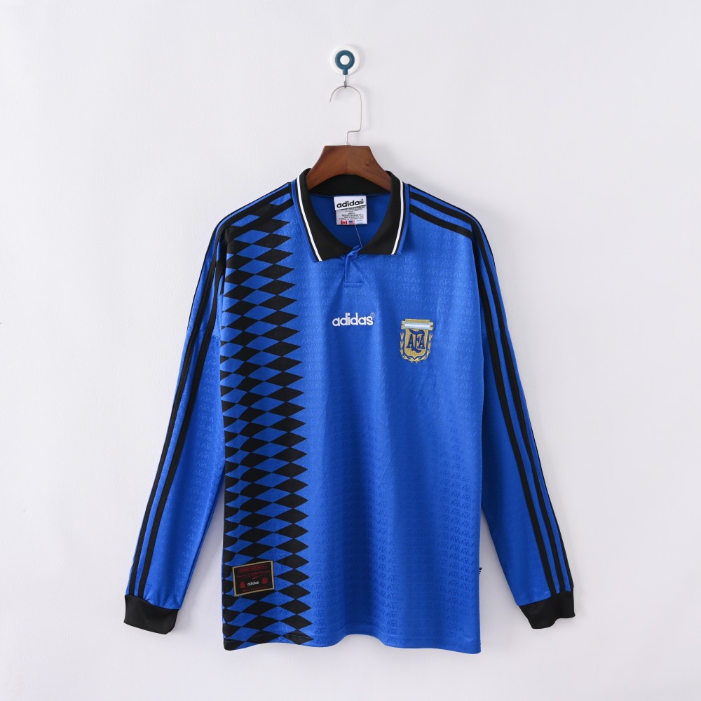 1994 World Cup Argentina Away Retro Jersey Long Sleeve