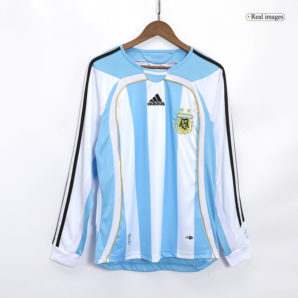 2006 World Cup Argentina Home Long Sleeve Retro Jersey