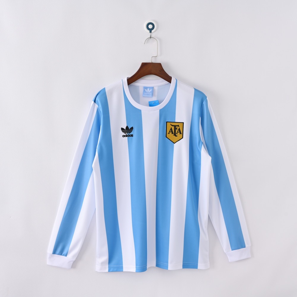 1978 World Cup Argentina Home Retro Jersey Long Sleeve