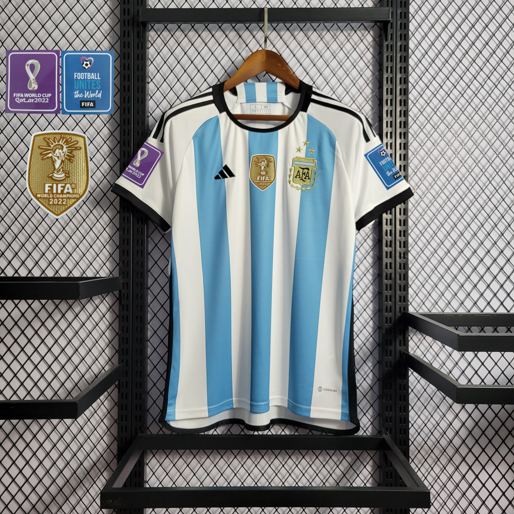 2022 World Cup Argentina Home 3-Star Retro Jersey
