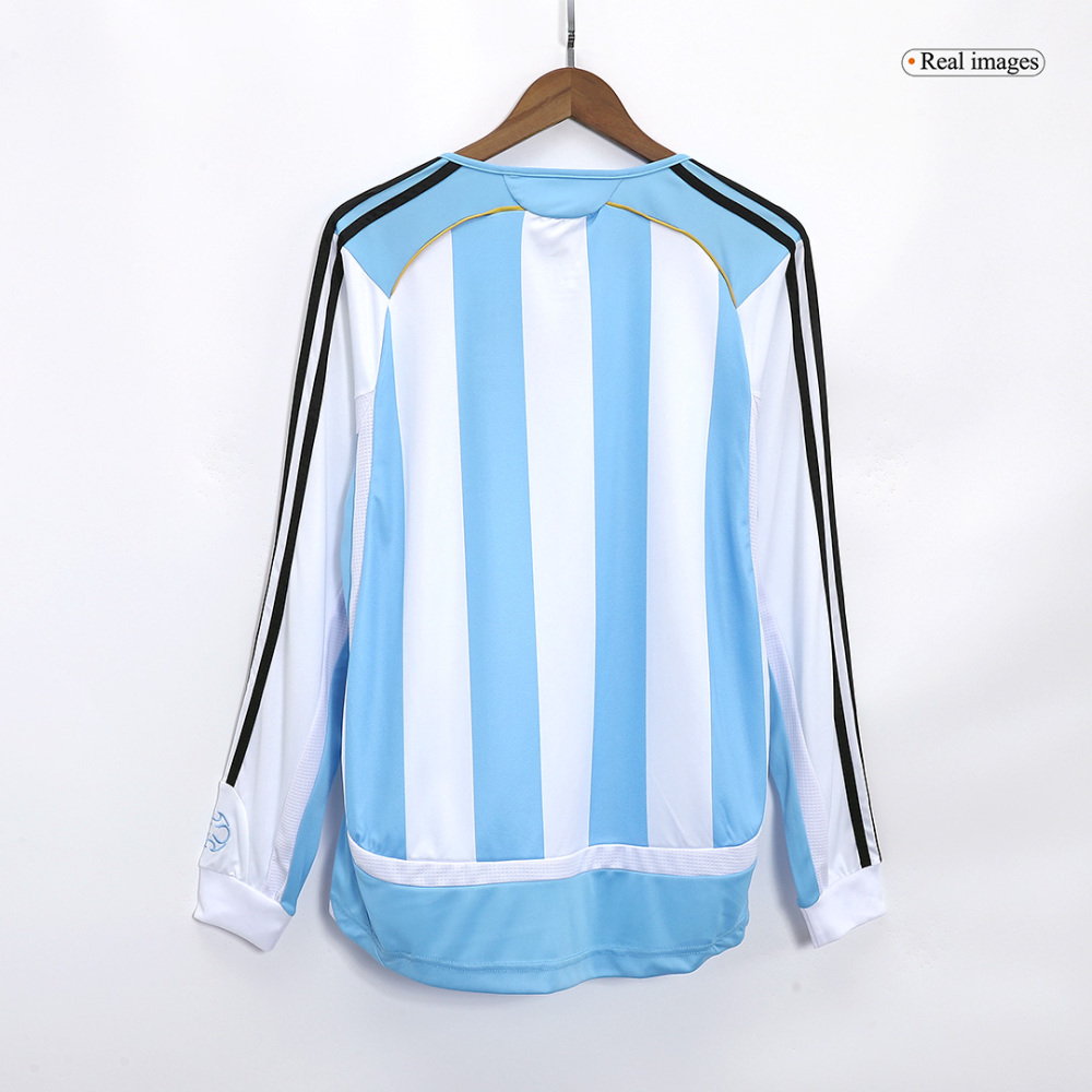 2006 World Cup Argentina Home Long Sleeve Retro Jersey