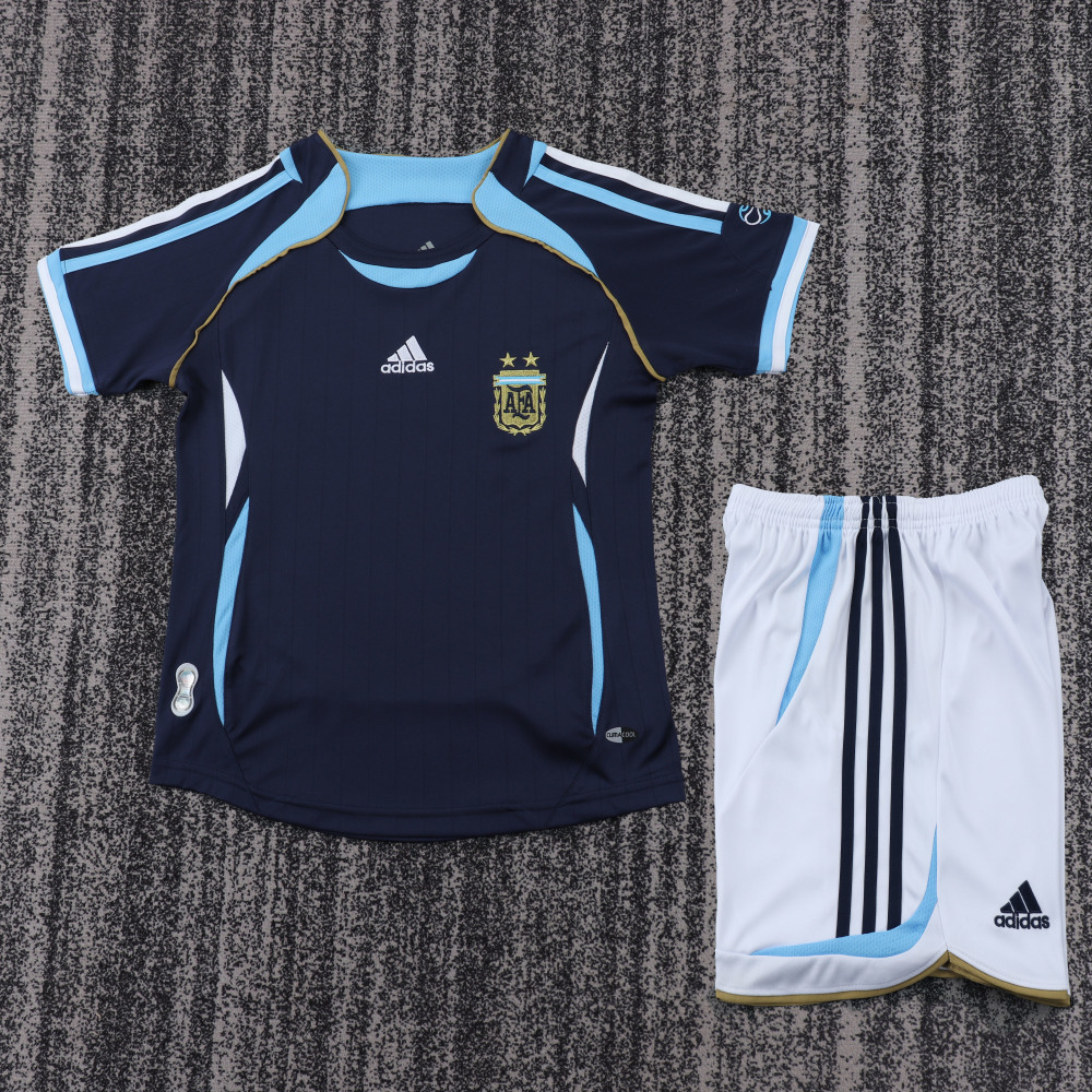 2006 World Cup Argentina Away Retro Kids Jersey