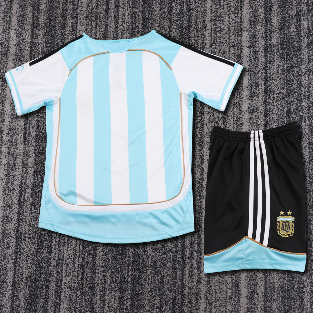 2006 World Cup Argentina Home Retro Kids Jersey