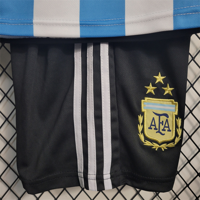 2022 World Cup Argentina 3-Star Home Retro Kids Jersey
