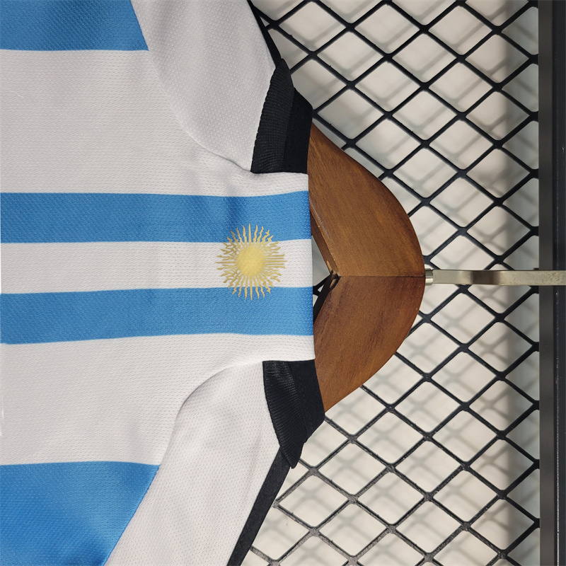 2022 World Cup Argentina 3-Star Home Retro Kids Jersey