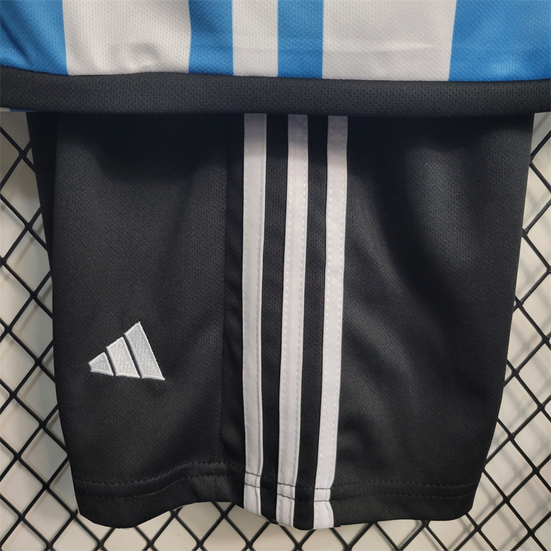 2022 World Cup Argentina 3-Star Home Retro Kids Jersey