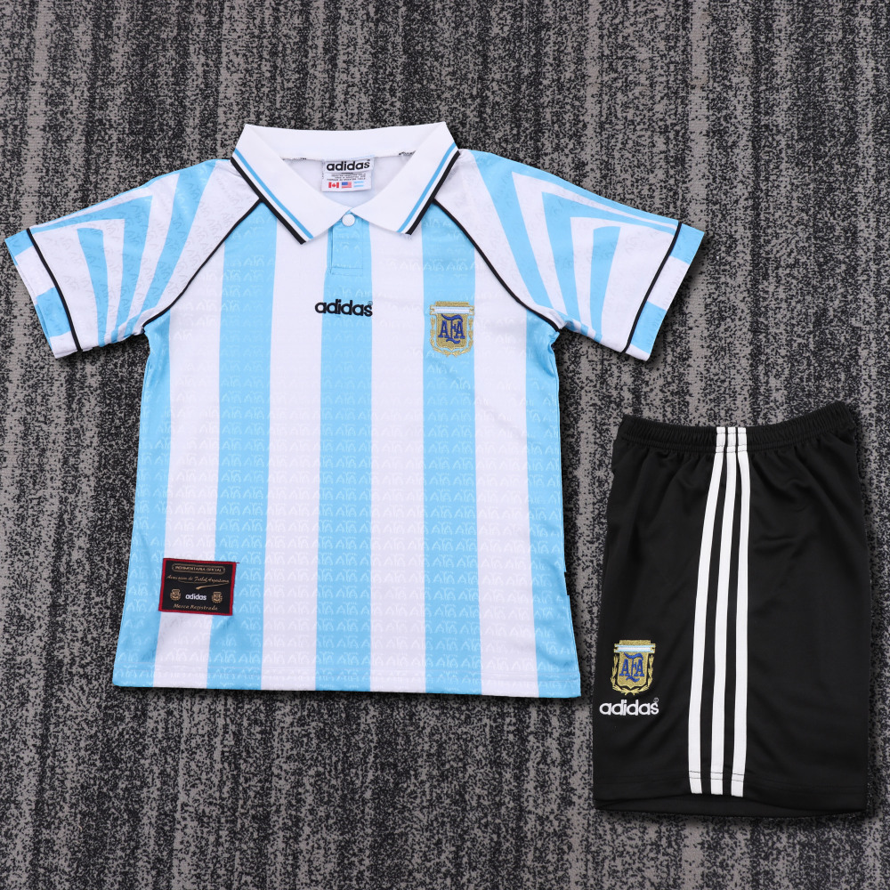 1996 Argentina Home Retro Kids Jersey