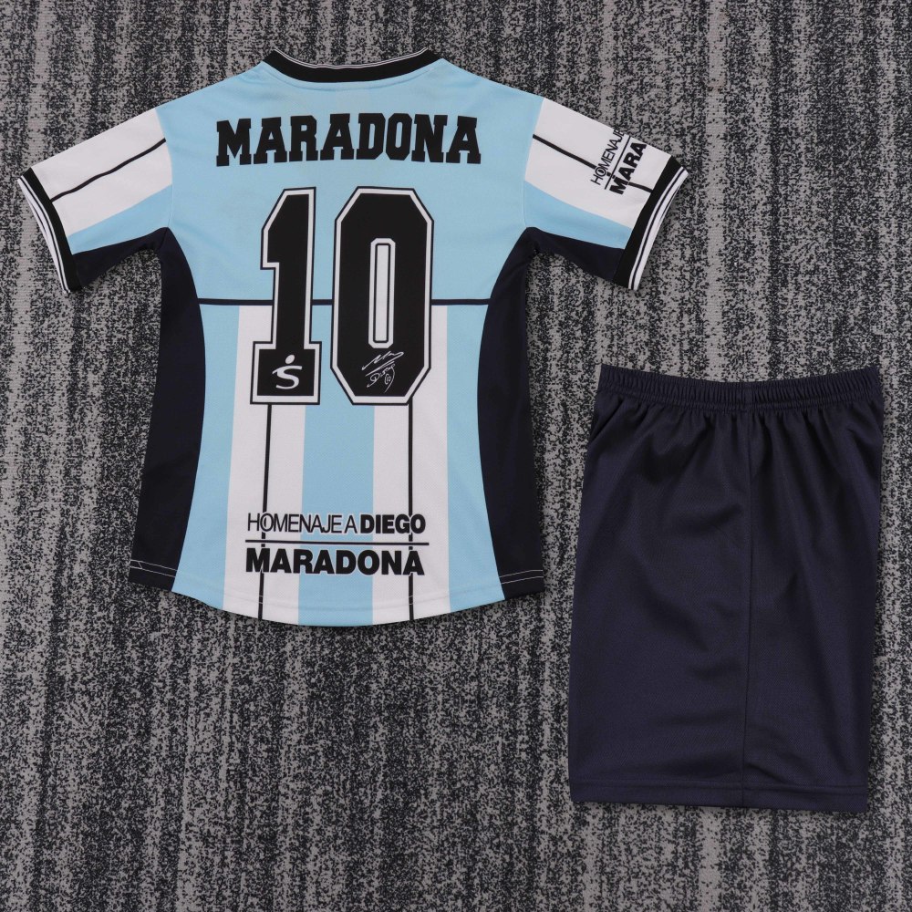 2001 Argentina Maradona #10 Commemorative Edition Retro Kids Jersey
