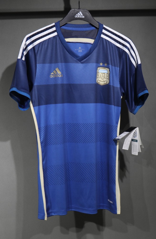 2014 World Cup Argentina Away Retro Jersey Player Version