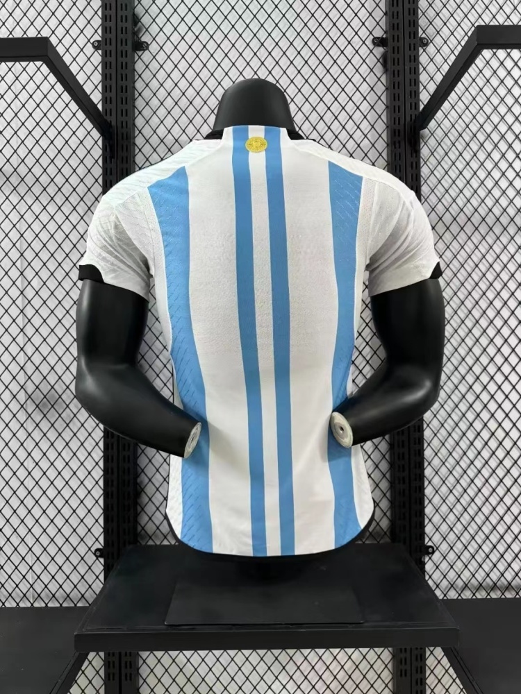 2022 World Cup Argentina Home 3-Star Retro Jersey Player Version