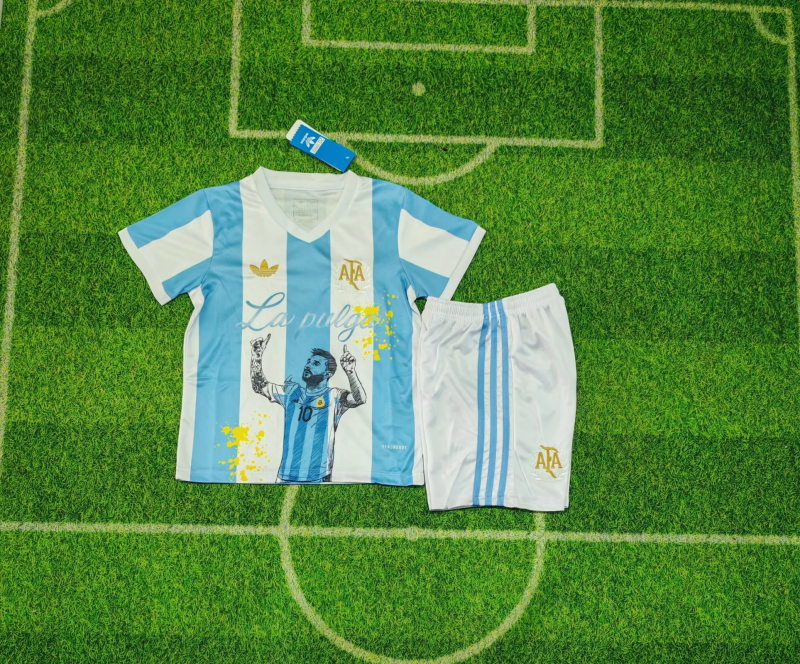 2025/26 Argentina 50th MESSI Special Version Kids Jersey