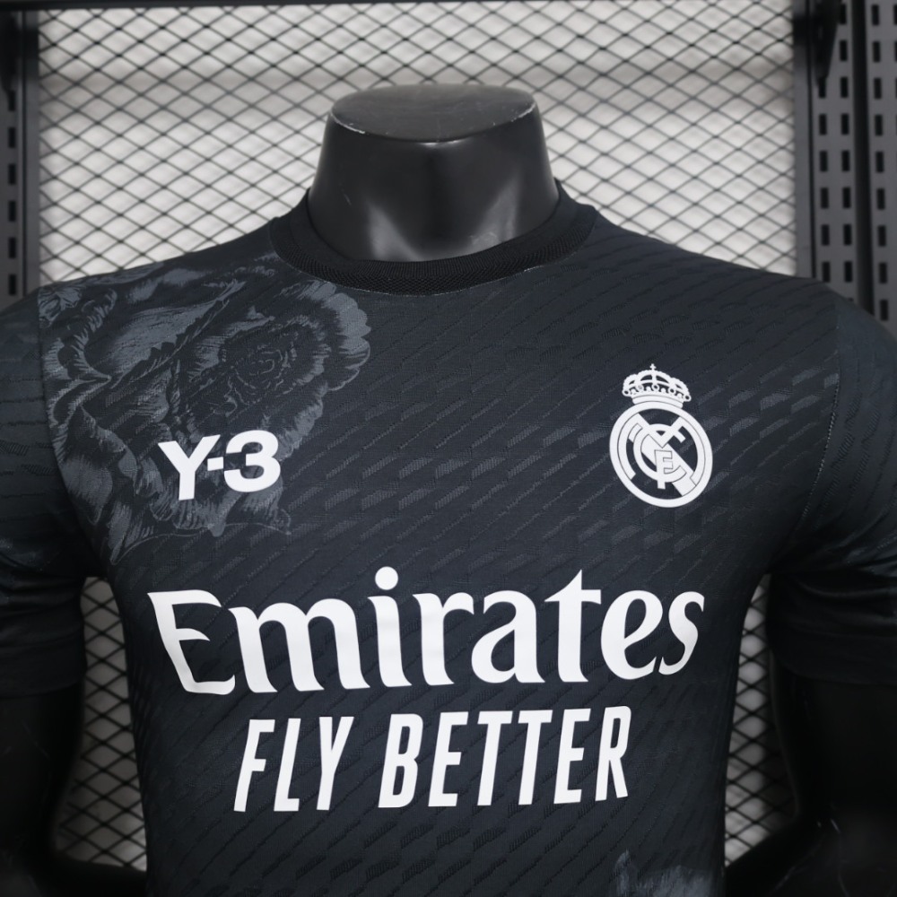 2023/24 Real Madrid Y-3 Fourth Jersey Black Player Version