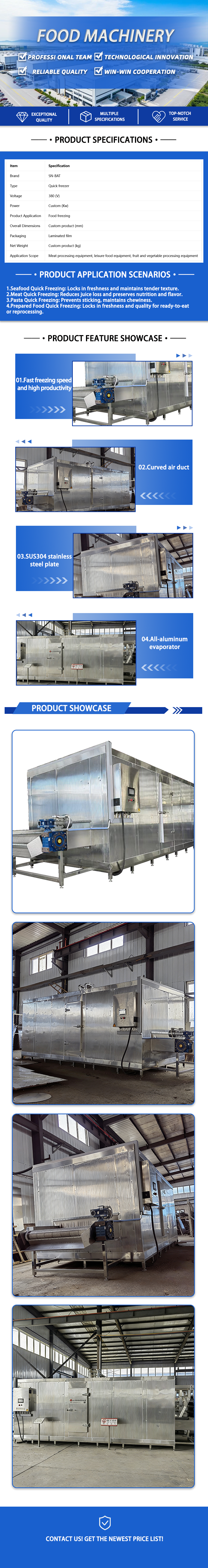 Fluidized Bed Individual Quick Freezer (IQF)
