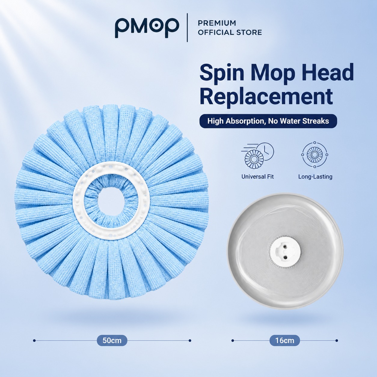 PMOP PREMIUM Super Absorbent Towel Mop Head Replacement Refill for Spin Mop