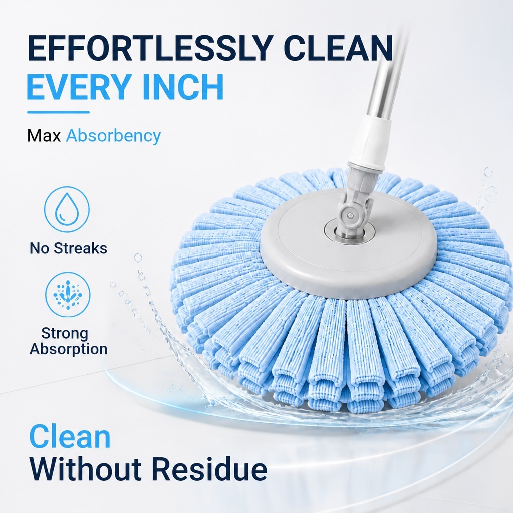 PMOP PREMIUM Super Absorbent Towel Mop Head Replacement Refill for Spin Mop