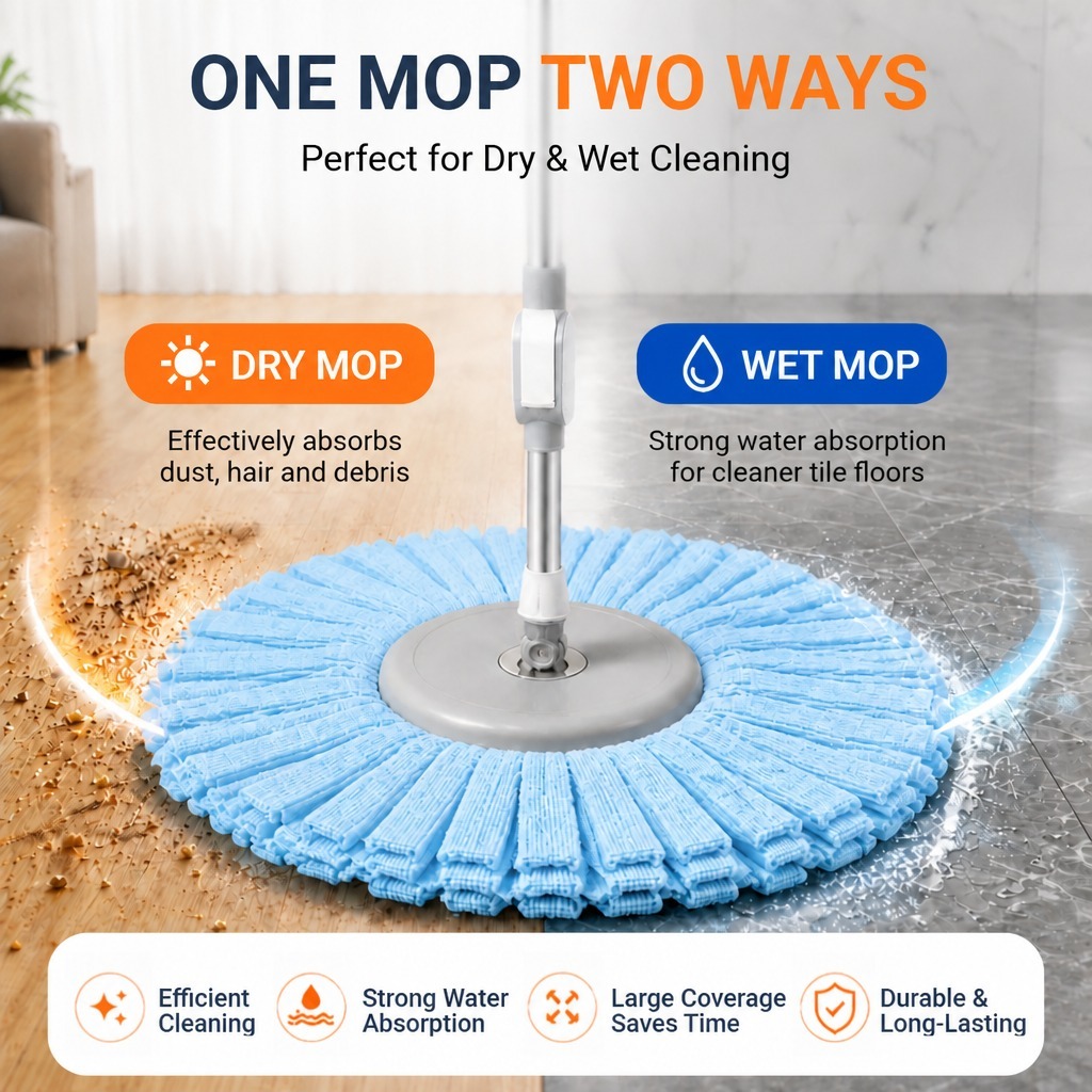 PMOP PREMIUM Super Absorbent Towel Mop Head Replacement Refill for Spin Mop