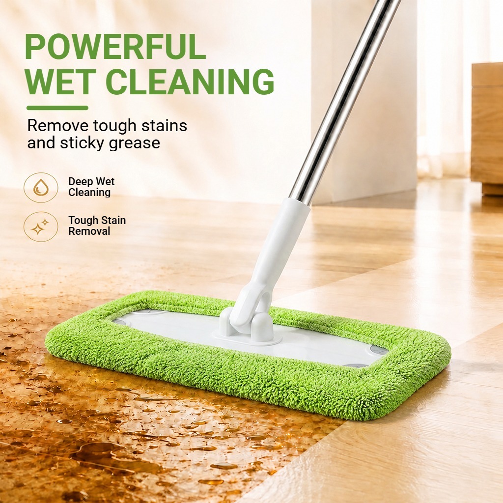 PMOP PREMIUM Electrostatic Dust Removal Mop for Floor Cleaning with Wet Dry Reusable Microfiber Pad
