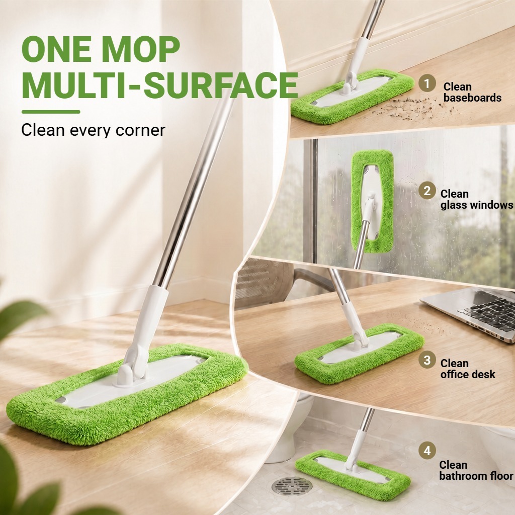 PMOP PREMIUM Electrostatic Dust Removal Mop for Floor Cleaning with Wet Dry Reusable Microfiber Pad