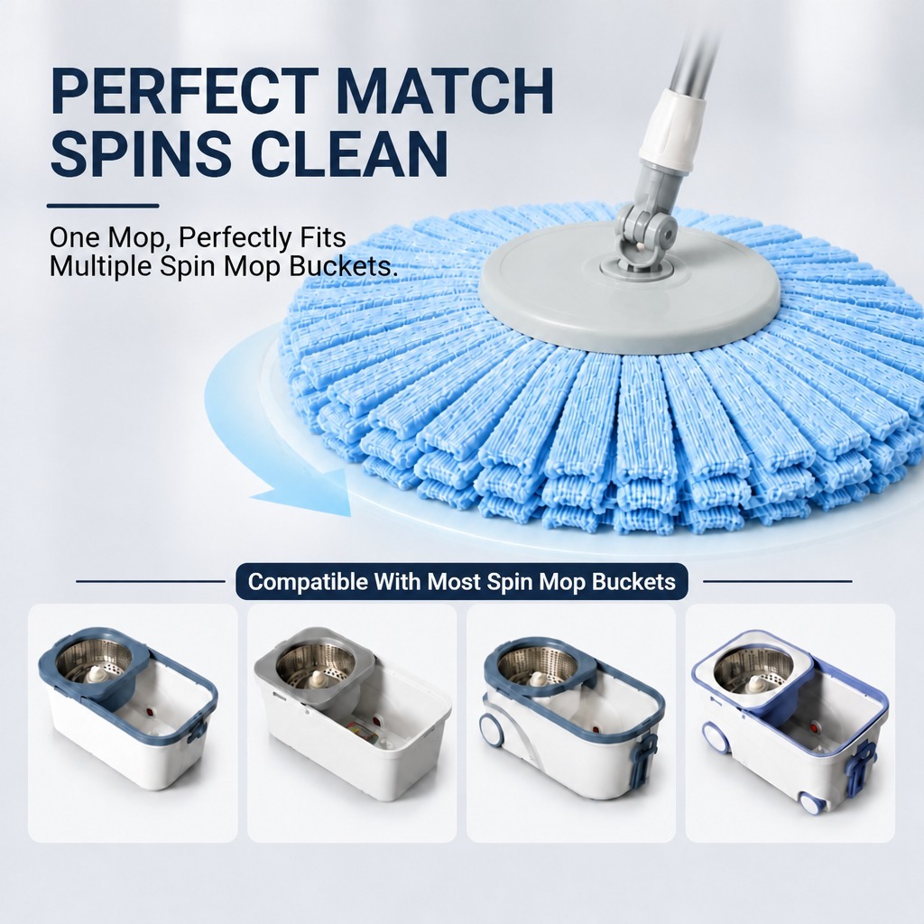 PMOP PREMIUM Super Absorbent Towel Mop Head Replacement Refill for Spin Mop