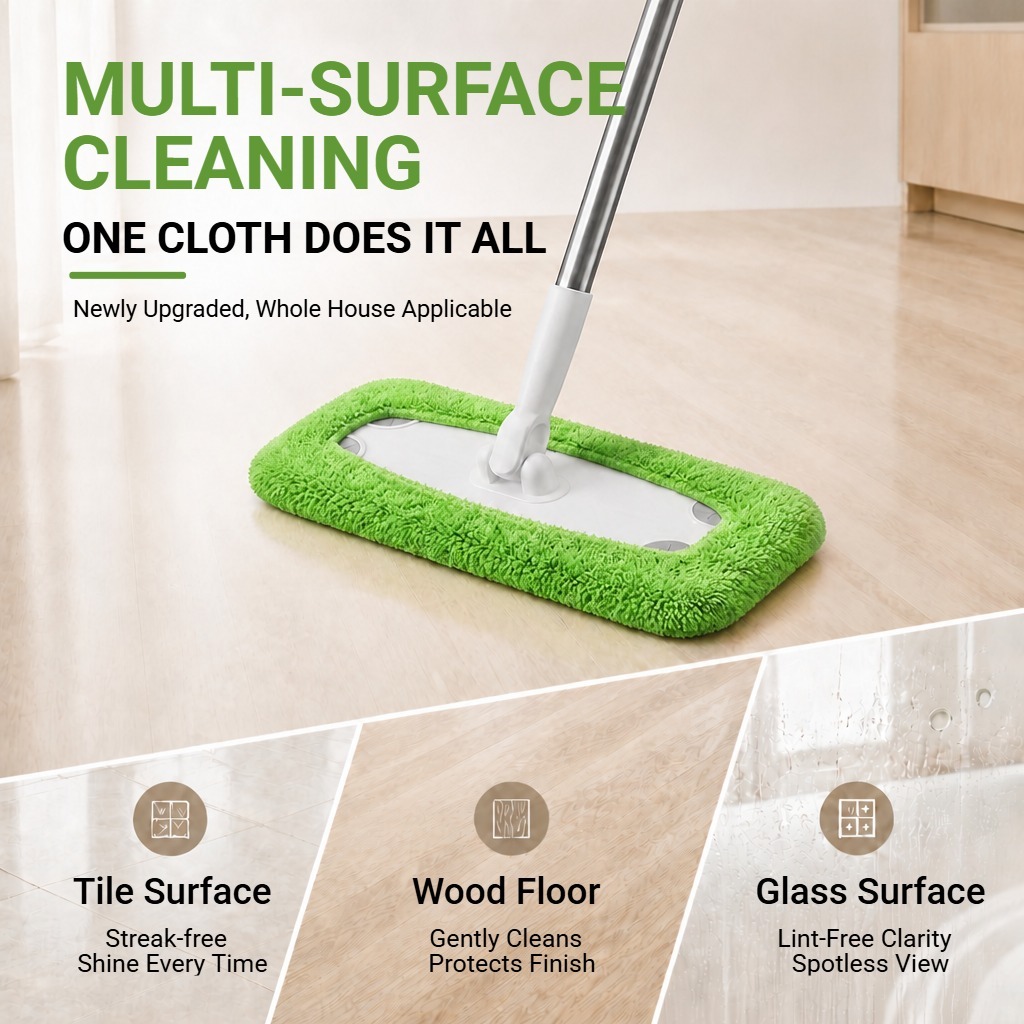 PMOP PREMIUM Electrostatic Dust Removal Mop for Floor Cleaning with Wet Dry Reusable Microfiber Pad