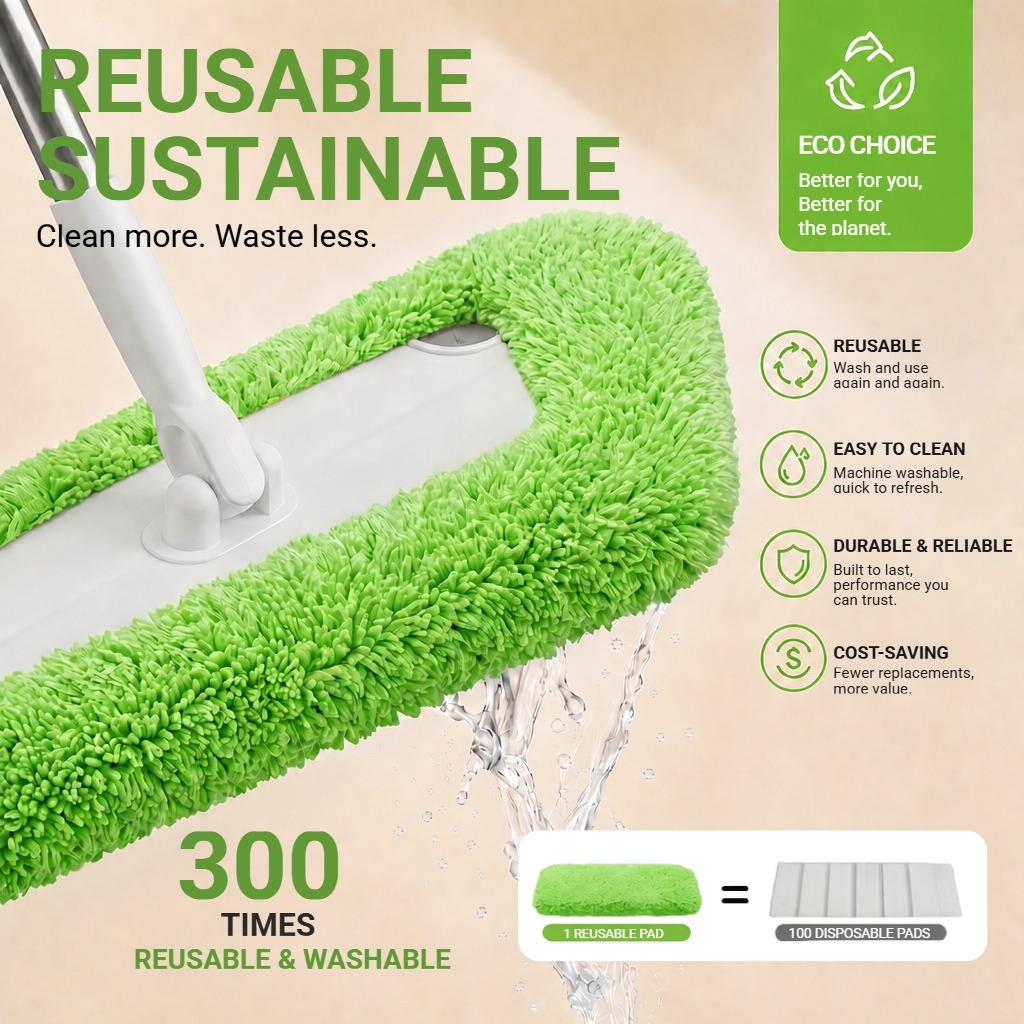 PMOP PREMIUM Electrostatic Dust Removal Mop for Floor Cleaning with Wet Dry Reusable Microfiber Pad