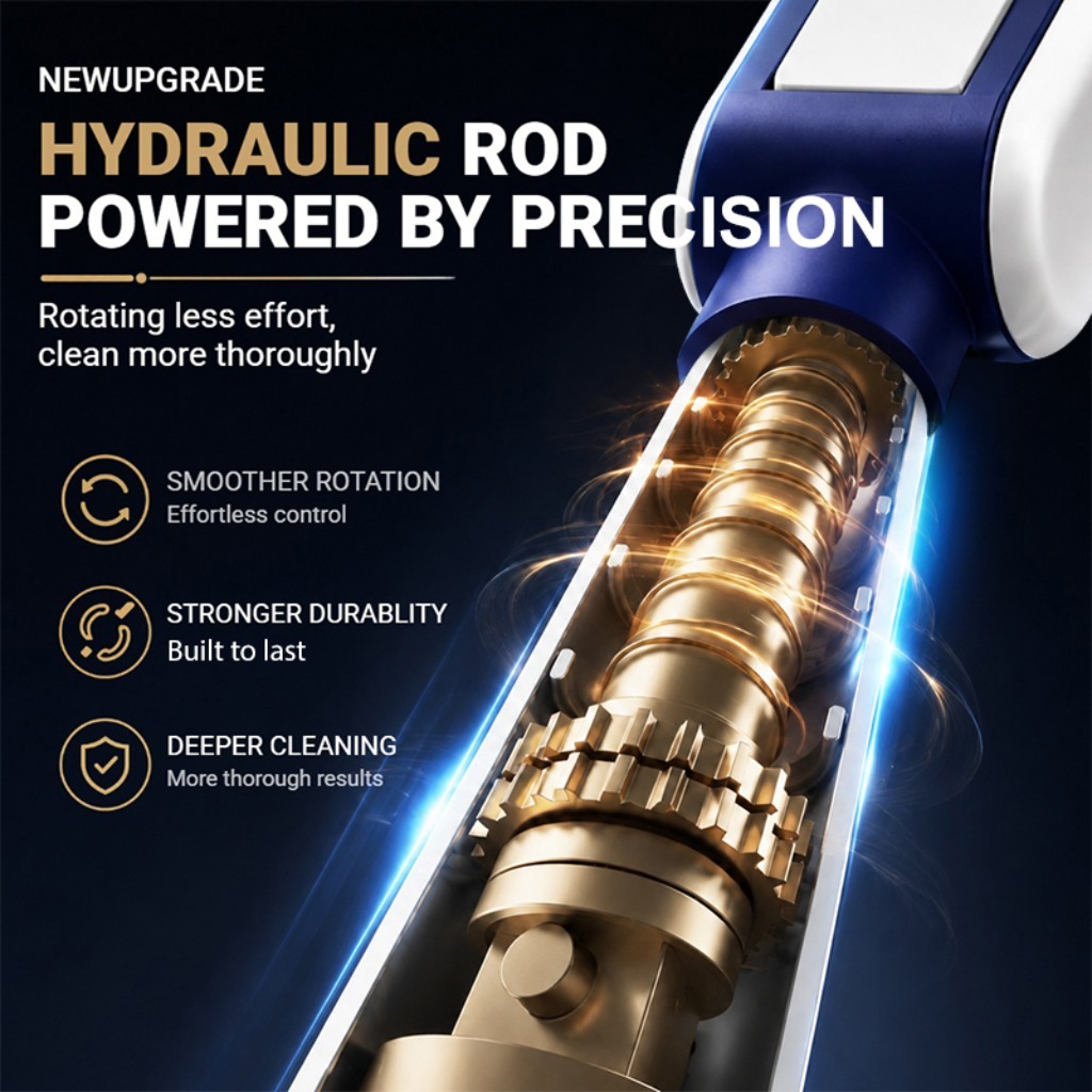 PMOP PREMIUM Spin Mop Handle Replacement for Floor Thick Stainless Steel Extendable Hydraulic Pole