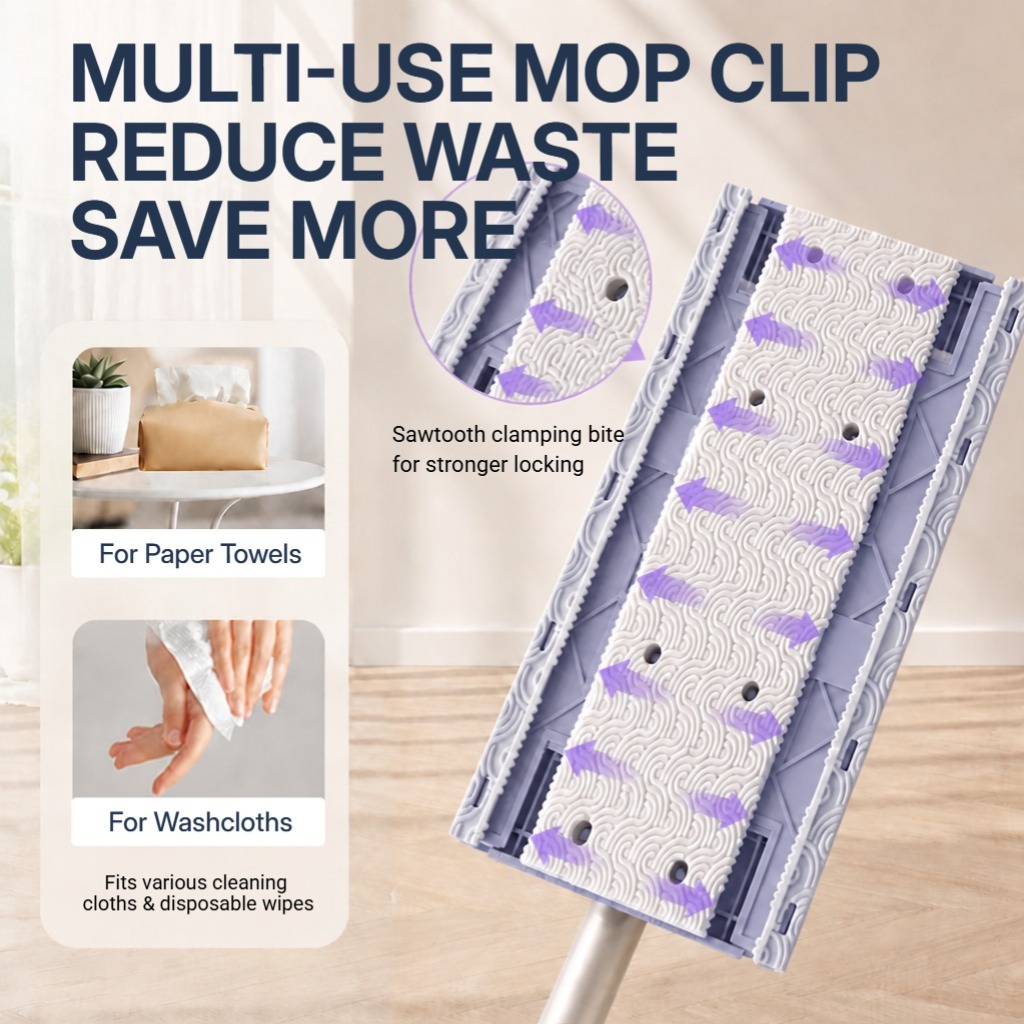 PMOP PREMIUM Disposable Auto Clip Electrostatic Dust Mop for Floor Cleaning with Wet Dry Paper Wipes