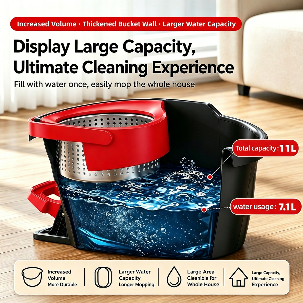 PMOP PREMIUM Foot Pedal Spin-Dry Tornado Mop with Triangle Mop Head for Floor Cleaning wet and dry