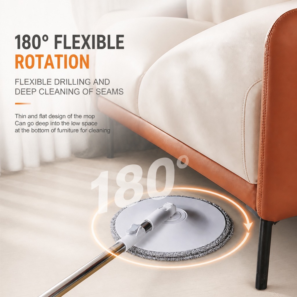 PMOP PREMIUM Self Wash Spin Mop with 360 Spinner Clean and Dirty Water Separation Mop for Floor