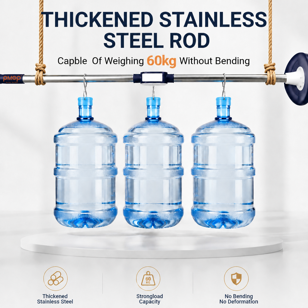 PMOP PREMIUM Spin Mop Handle Replacement for Floor Thick Stainless Steel Extendable Hydraulic Pole