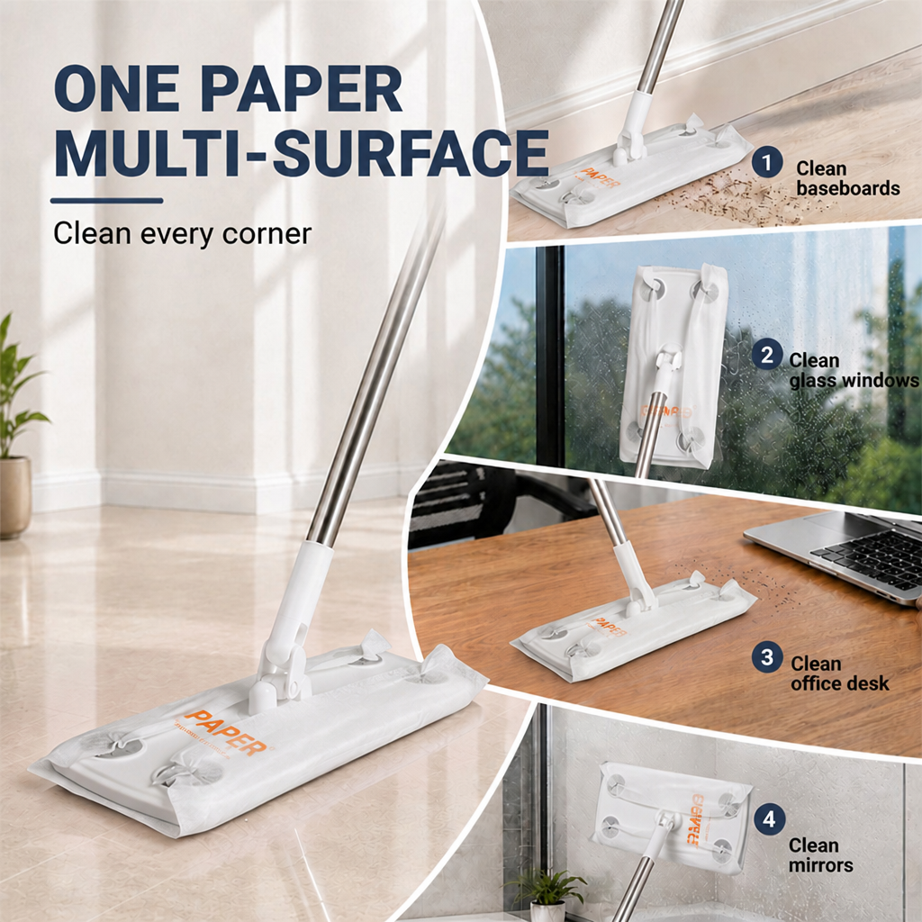 PMOP PREMIUM Disposable Dry and wet wipes for Household cleaning