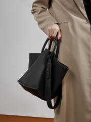 Bucket Bag with Basket Design, Premium Top-Layer Cowhide Material, 2026 New Style Large Capacity Casual Tote Bag, Crossbody Bag