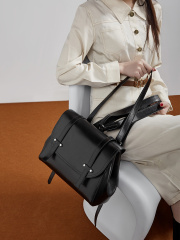 New leather women's bag versatile large capacity backpack women's single shoulder crossbody bag oil wax cowhide bag