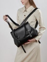 New leather women's bag versatile large capacity backpack women's single shoulder crossbody bag oil wax cowhide bag