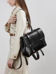 New leather women's bag versatile large capacity backpack women's single shoulder crossbody bag oil wax cowhide bag