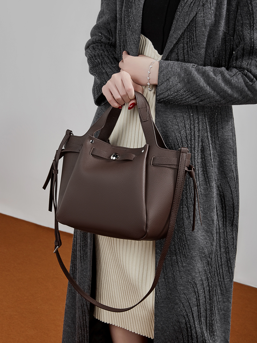 Wholesale Large Capacity Head Layer Leather Tote Bag Manufacturer | Custom Wrinkled Handheld Shoulder Bag | Louis Bags