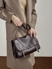 Wholesale Top Layer Cowhide Versatile Bag Manufacturer | Custom Retro Single Shoulder Crossbody Handbag | Louis Bags