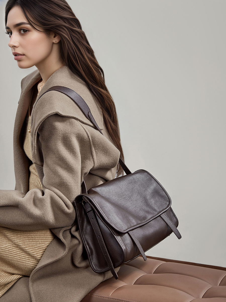 Wholesale Top Layer Cowhide Versatile Bag Manufacturer | Custom Retro Single Shoulder Crossbody Handbag | Louis Bags