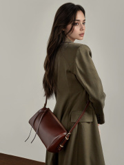 Women's Vegetable Tanned Genuine Leather Pillow Bag 2026, Large Capacity Tote Shoulder Crossbody Handbag Spring Summer New Arrival