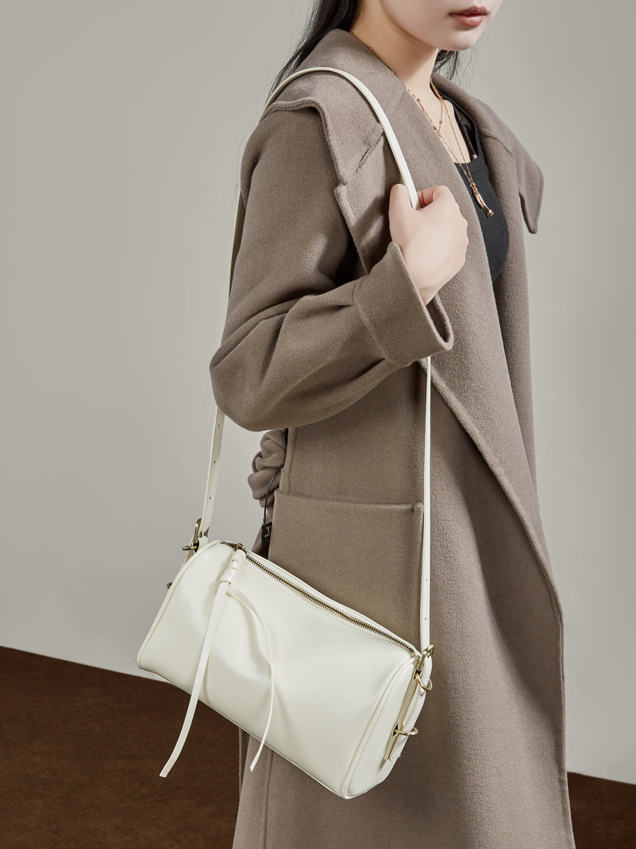 Women's Vegetable Tanned Genuine Leather Pillow Bag 2026, Large Capacity Tote Shoulder Crossbody Handbag Spring Summer New Arrival