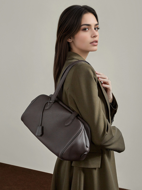 Wholesale Head Layer Cowhide Boston Bag Manufacturer | Custom Genuine Leather Tote Handbag | Louis Bags