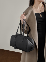 Wholesale Head Layer Cowhide Boston Bag Manufacturer | Custom Genuine Leather Tote Handbag | Louis Bags
