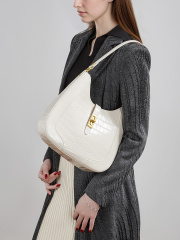 Wholesale Crocodile Print Leather Bag Manufacturer | Custom Color Block Single Shoulder Handbag | Louis Bags