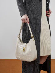 Wholesale Crocodile Print Leather Bag Manufacturer | Custom Color Block Single Shoulder Handbag | Louis Bags