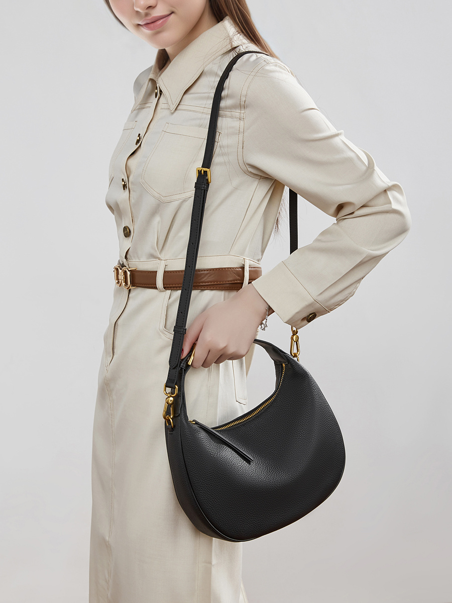 Wholesale Head Layer Cowhide Crescent Bag Manufacturer | Custom Versatile Shoulder Crossbody Handbag | Louis Bags