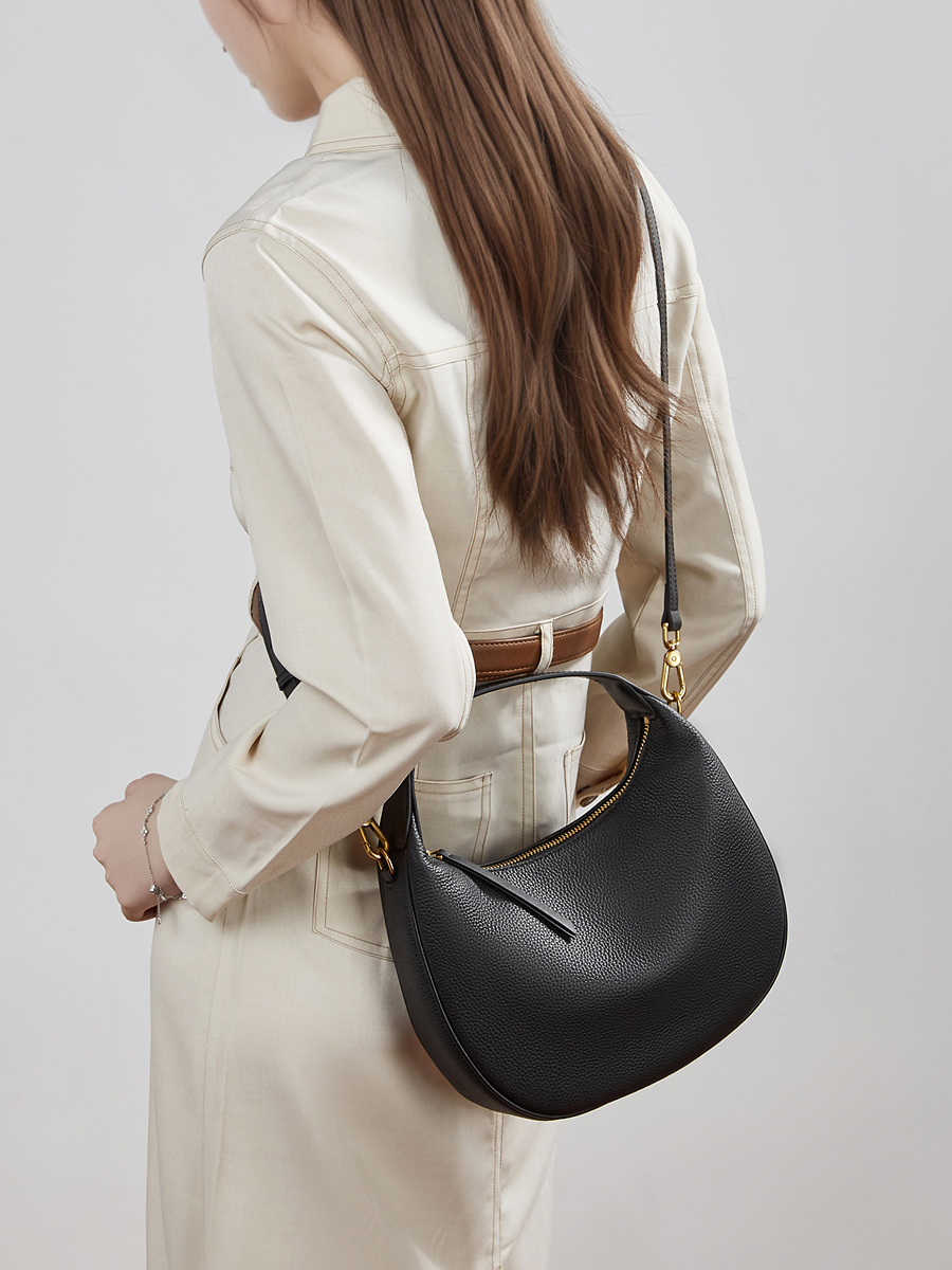 Wholesale Head Layer Cowhide Crescent Bag Manufacturer | Custom Versatile Shoulder Crossbody Handbag | Louis Bags