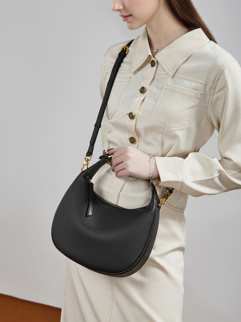 Wholesale Head Layer Cowhide Crescent Bag Manufacturer | Custom Versatile Shoulder Crossbody Handbag | Louis Bags