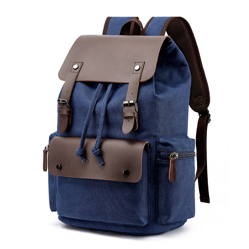 Wholesale Canvas Laptop Backpack Manufacturer | Custom Unisex Double Shoulder Student Bag | Louis Bags